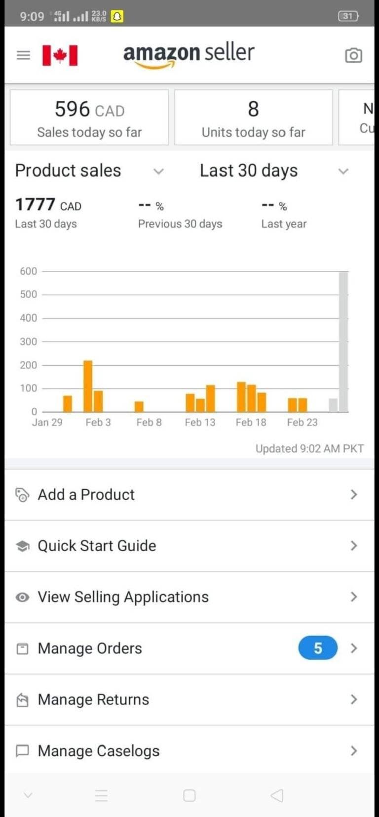 Amazon FBA client real sales screenshot showing product sales performance